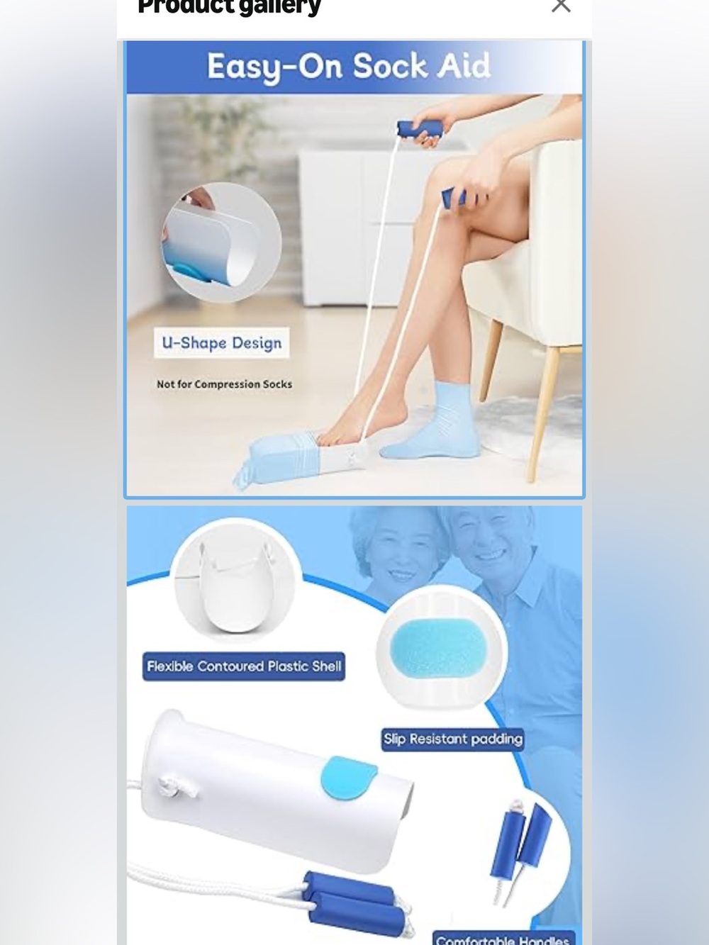 Sammons Preston Flexible Sock / Stocking Aid Foam Handle